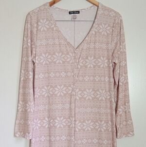 Not Tired snowflake women's lounge onesie with butt flap size XLarge